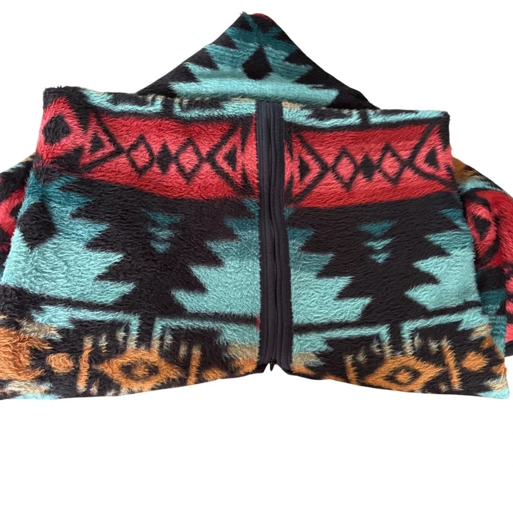 Biederlack Vintage Southwestern Wearable Zipper Snap Blanket Poncho | USA Made